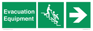 Evacuation Equipment directional with arrows
